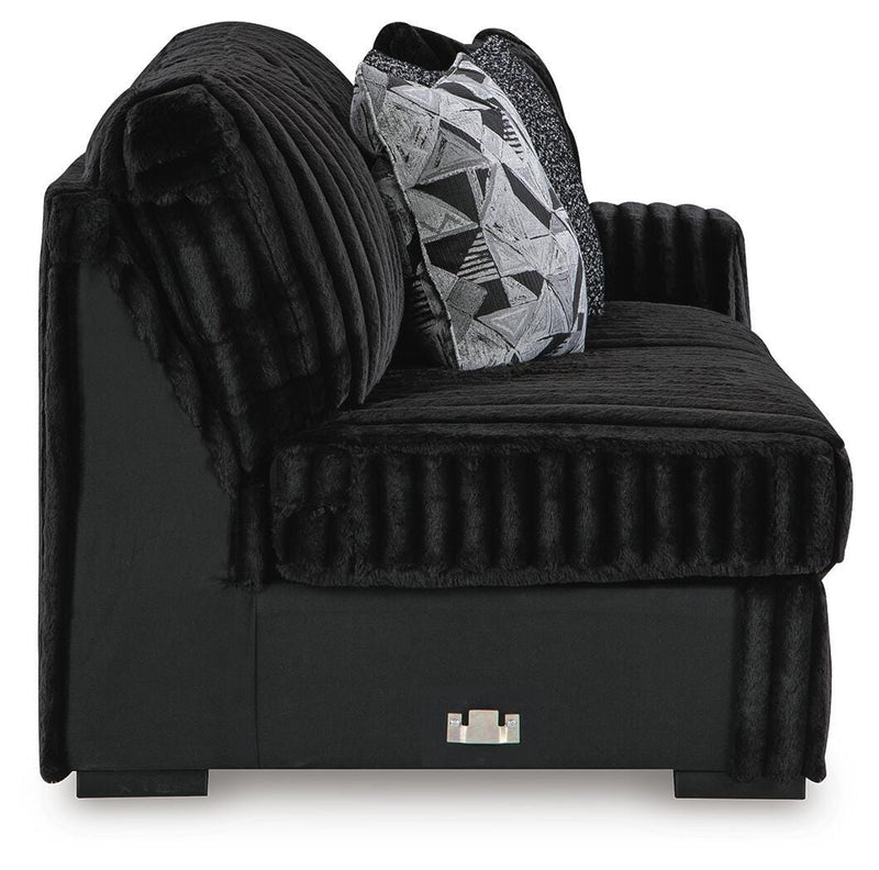 Midnight-Madness Onyx 3-Piece Sectional with Chaise - 98103S10