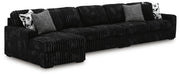 Midnight-Madness Onyx 3-Piece Sectional with Chaise - 98103S10