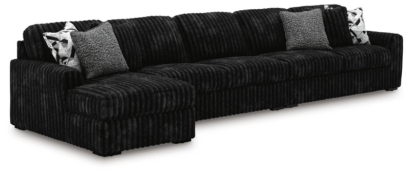 Midnight-Madness Onyx 3-Piece Sectional with Chaise - 98103S10
