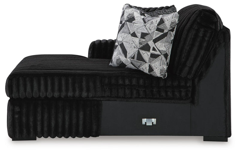 Midnight-Madness Onyx 3-Piece Sectional with Chaise - 98103S10