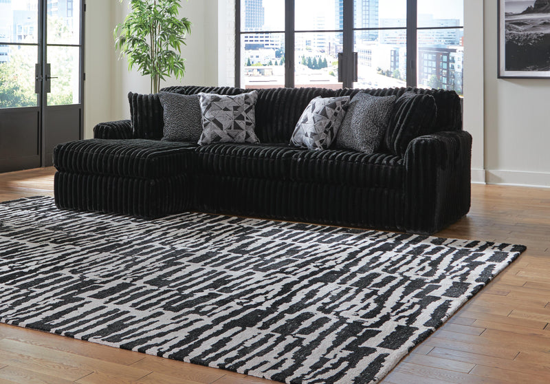 Midnight-Madness Onyx 3-Piece Sectional with Chaise - 98103S15