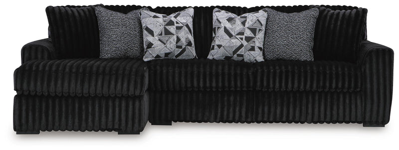 Midnight-Madness Onyx 3-Piece Sectional with Chaise - 98103S15