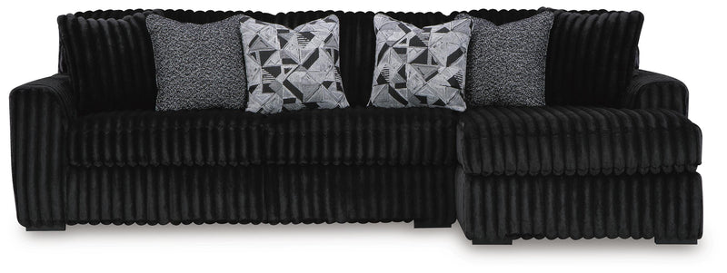Midnight-Madness Onyx 3-Piece Sectional with Chaise - 98103S16