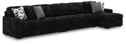 Midnight-Madness Onyx 3-Piece Sectional with Chaise - 98103S9