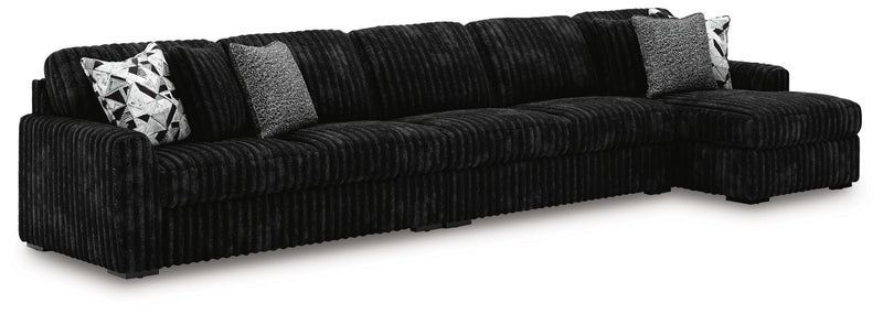 Midnight-Madness Onyx 3-Piece Sectional with Chaise - 98103S9