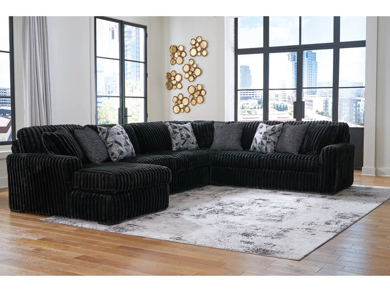 Midnight - Madness Onyx 4 - Piece LAF Sectional - Gate FurnitureSectional