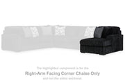 Midnight-Madness Onyx 4-Piece Sectional and Oversized Chaise - 98103U2
