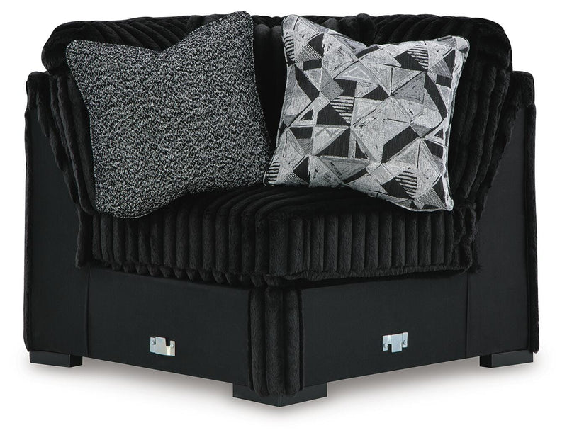 Midnight-Madness Onyx 4-Piece Sectional and Oversized Chaise - 98103U2