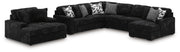 Midnight-Madness Onyx 4-Piece Sectional and Oversized Chaise - 98103U2