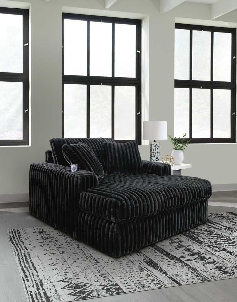 Midnight-Madness Onyx 4-Piece Sectional and Oversized Chaise - 98103U2