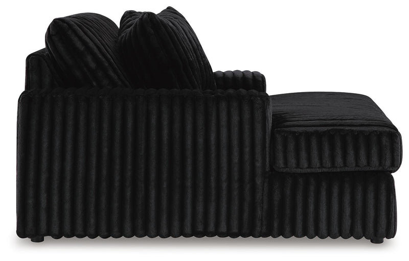 Midnight-Madness Onyx 4-Piece Sectional and Oversized Chaise - 98103U2