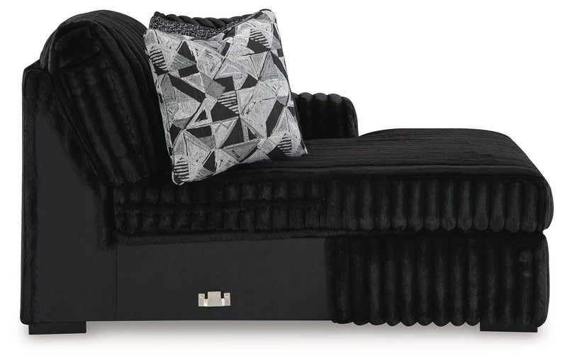Midnight-Madness Onyx 4-Piece Sectional and Oversized Chaise - 98103U2