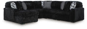 Midnight-Madness Onyx 5-Piece Sectional with Chaise - 98103S21