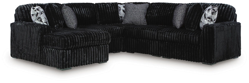 Midnight-Madness Onyx 5-Piece Sectional with Chaise - 98103S21