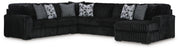 Midnight-Madness Onyx 6-Piece Sectional with Chaise - 98103S24
