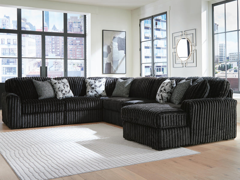 Midnight-Madness Onyx 6-Piece Sectional with Chaise - 98103S24