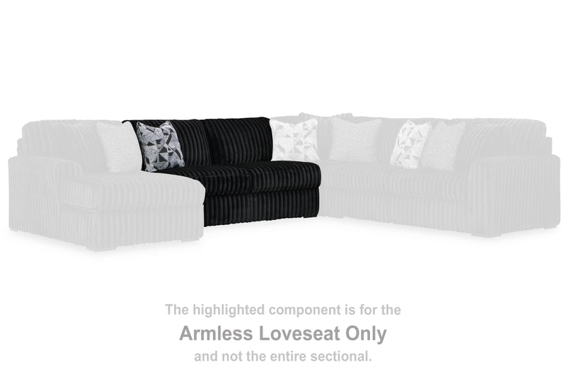 Midnight-Madness Onyx Armless Loveseat - 9810334