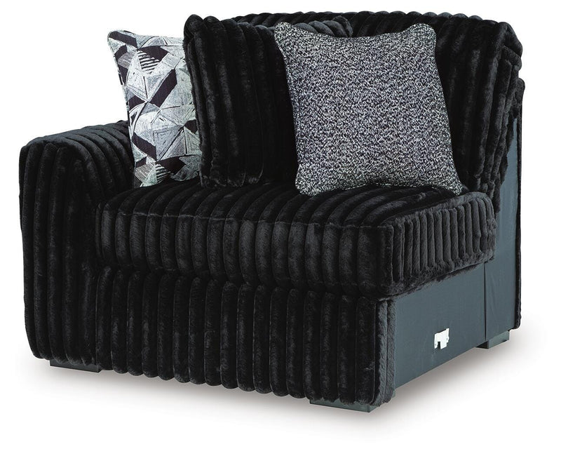 Midnight-Madness Onyx Left-Arm Facing Corner Chair - 9810364