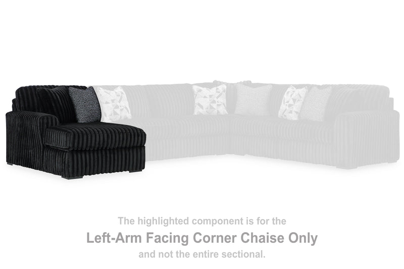 Midnight-Madness Onyx Left-Arm Facing Corner Chaise - 9810316