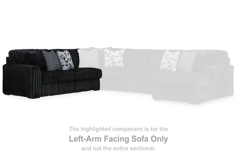 Midnight-Madness Onyx Left-Arm Facing Sofa - 9810366