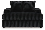 Midnight-Madness Onyx Oversized Chaise and Oversized Accent Ottoman - 98103U10