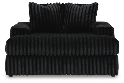 Midnight-Madness Onyx Oversized Chaise and Oversized Accent Ottoman - 98103U10