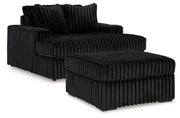 Midnight-Madness Onyx Oversized Chaise and Oversized Accent Ottoman - 98103U10