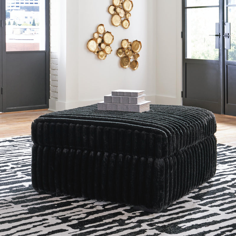 Midnight-Madness Onyx Oversized Chaise and Oversized Accent Ottoman - 98103U10