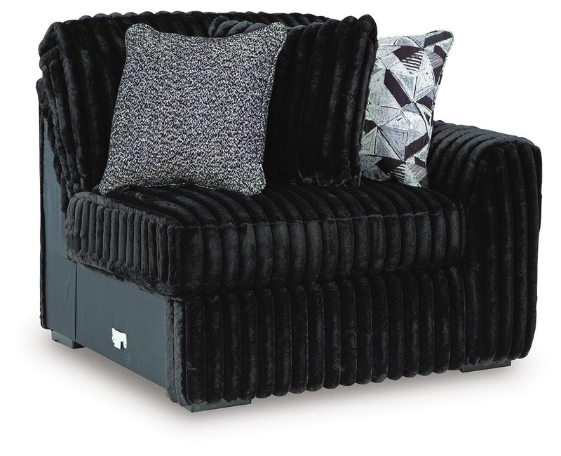 Midnight-Madness Onyx Right-Arm Facing Corner Chair - 9810365