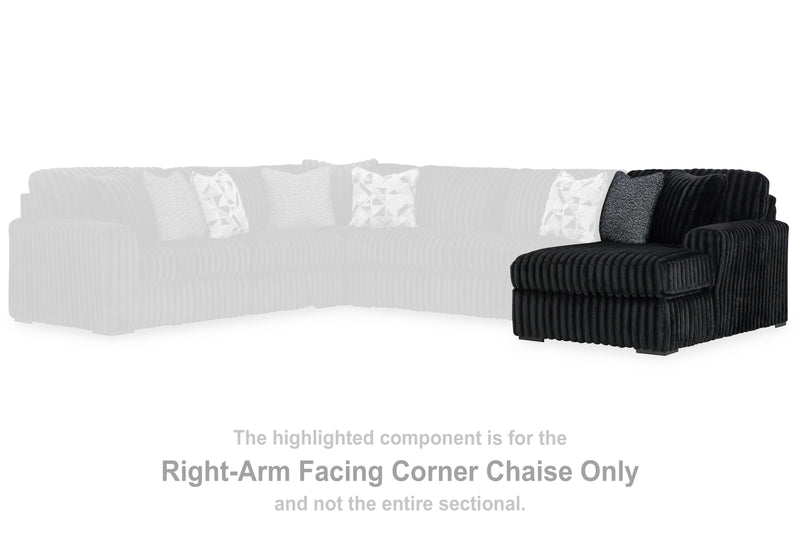 Midnight-Madness Onyx Right-Arm Facing Corner Chaise - 9810317