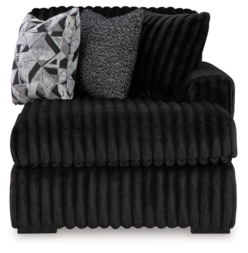 Midnight-Madness Onyx Right-Arm Facing Corner Chaise - 9810317
