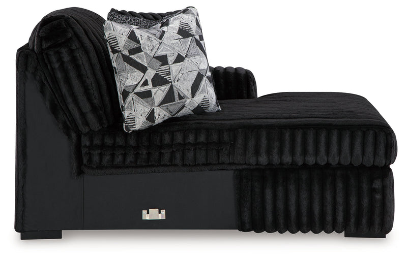 Midnight-Madness Onyx Right-Arm Facing Corner Chaise - 9810317