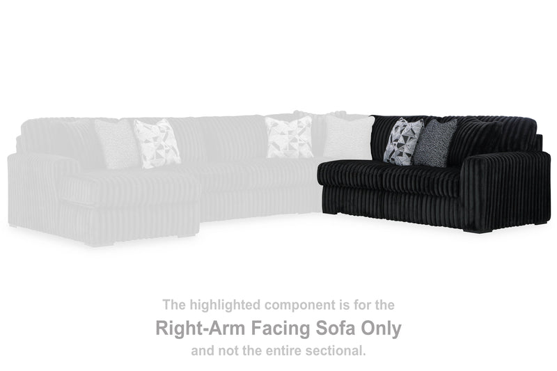 Midnight-Madness Onyx Right-Arm Facing Sofa - 9810367