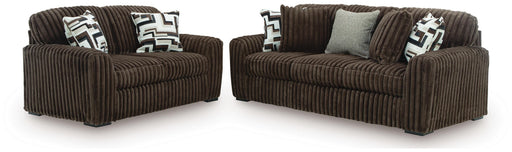 Midnight-Madness Sofa and Loveseat in Chocolate - PKG024023