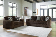 Midnight-Madness Sofa and Loveseat in Chocolate - PKG024023