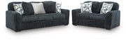 Midnight-Madness Sofa and Loveseat in Gunmetal - PKG024021