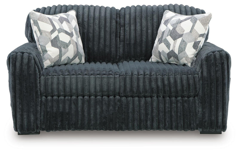Midnight-Madness Sofa and Loveseat in Gunmetal - PKG024021