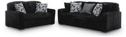 Midnight-Madness Sofa and Loveseat in Onyx - PKG024022