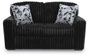 Midnight-Madness Sofa and Loveseat in Onyx - PKG024022