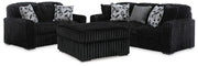 Midnight-Madness Sofa, Loveseat and Oversized Ottoman - 98103U13
