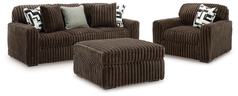 Midnight-Madness Sofa, Oversized Chair and Accent Ottoman - 98104U4