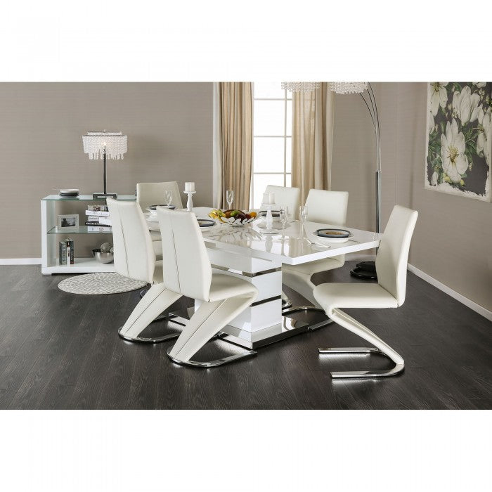 Midvale White/Chrome Dining Table - CM3650T-TABLE