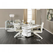 Midvale White/Chrome Dining Table - CM3650T-TABLE
