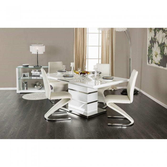 Midvale White/Chrome Dining Table - CM3650T-TABLE
