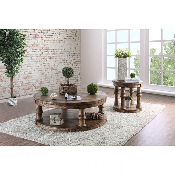 Mika Antique Oak End Table - CM4424A-E