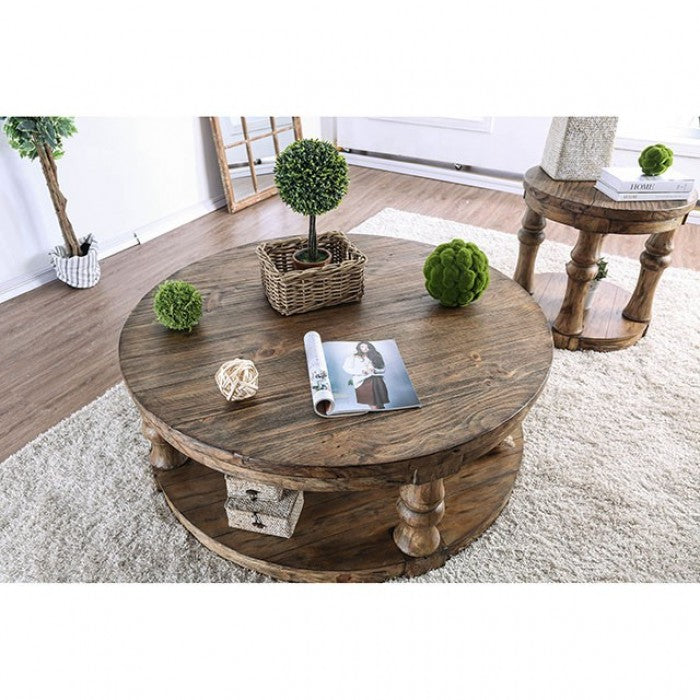 Mika Antique Oak End Table - CM4424A-E