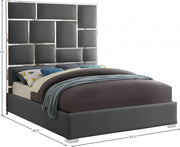 Milan Vegan Leather King Bed Grey - Gate FurnitureKing Bed