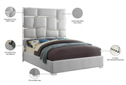 Milan Vegan Leather King Bed White - Gate FurnitureKing Bed