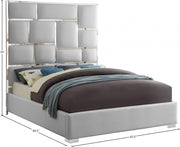 Milan Vegan Leather Queen Bed White - Gate FurnitureQueen Bed