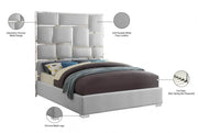 Milan Vegan Leather Queen Bed White - Gate FurnitureQueen Bed